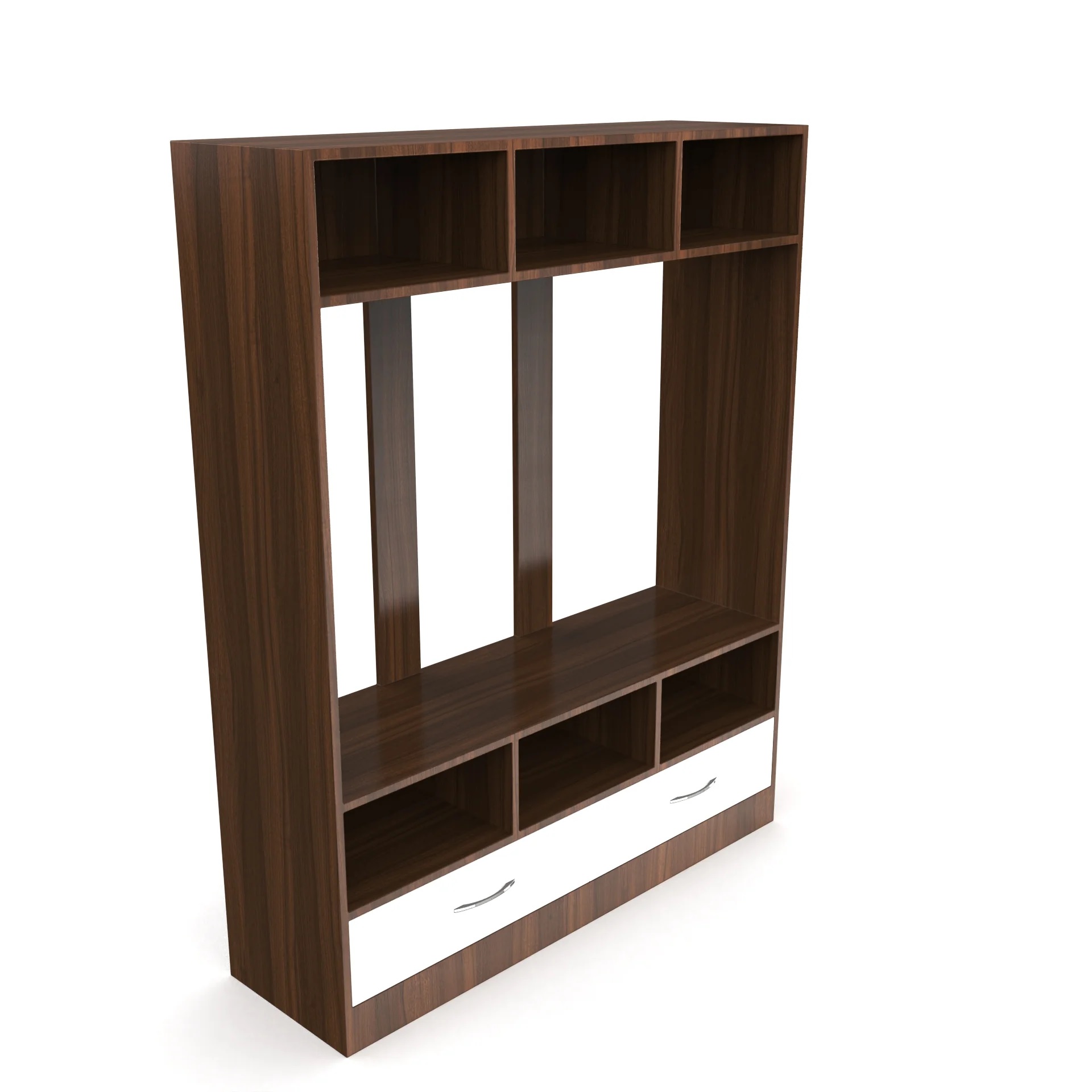 Wood T.V. Unit in Brown and White Colour - Image 4