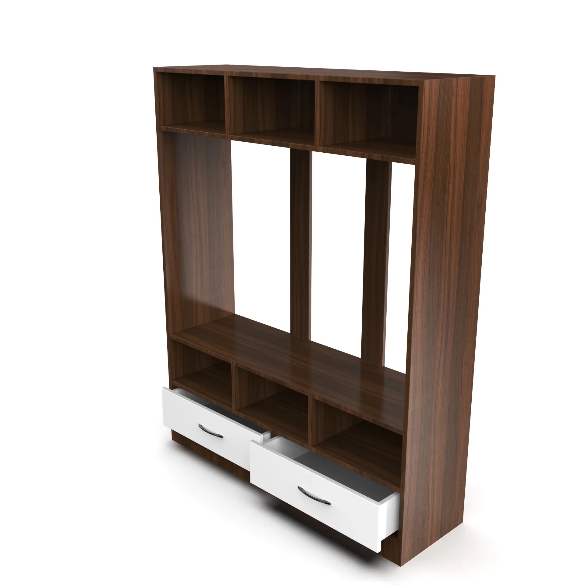 Wood T.V. Unit in Brown and White Colour - Image 5