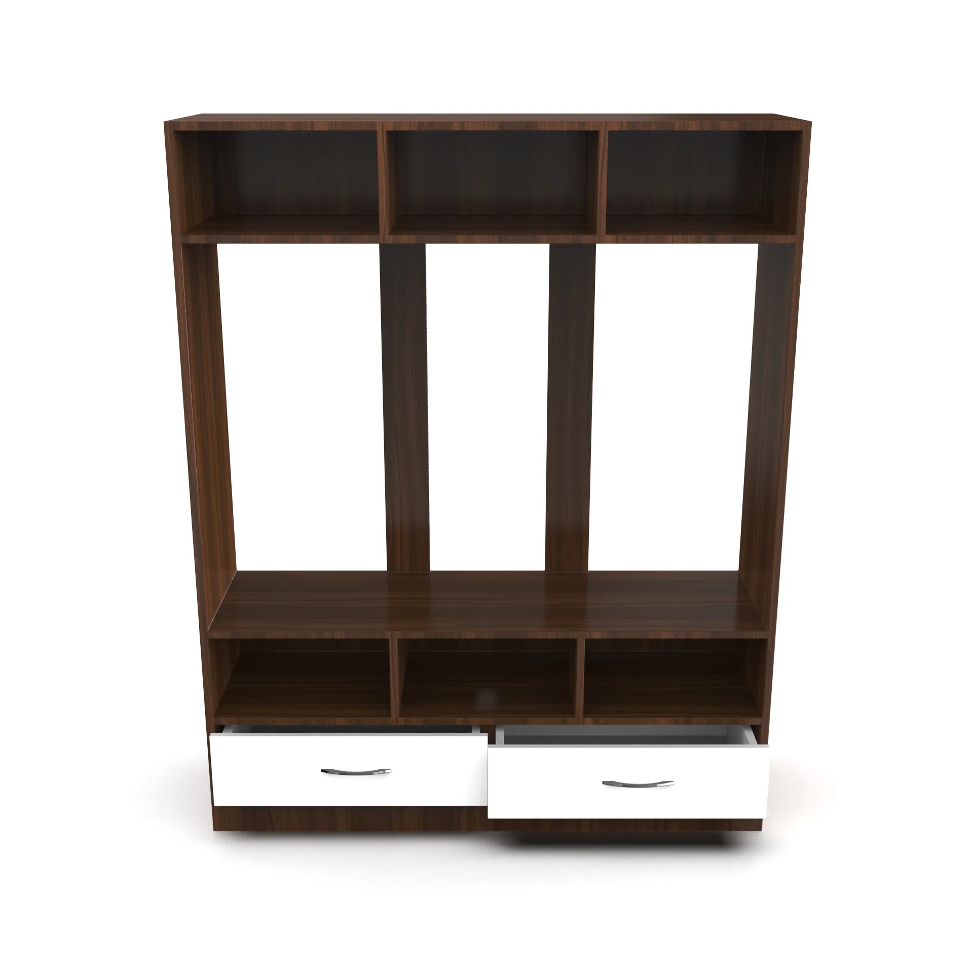 Wood T.V. Unit in Brown and White Colour - Image 6