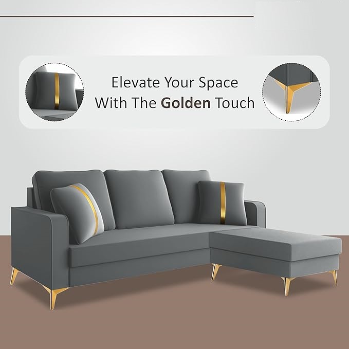 3 Seater L Shape Sofa in Grey Colour - Image 3