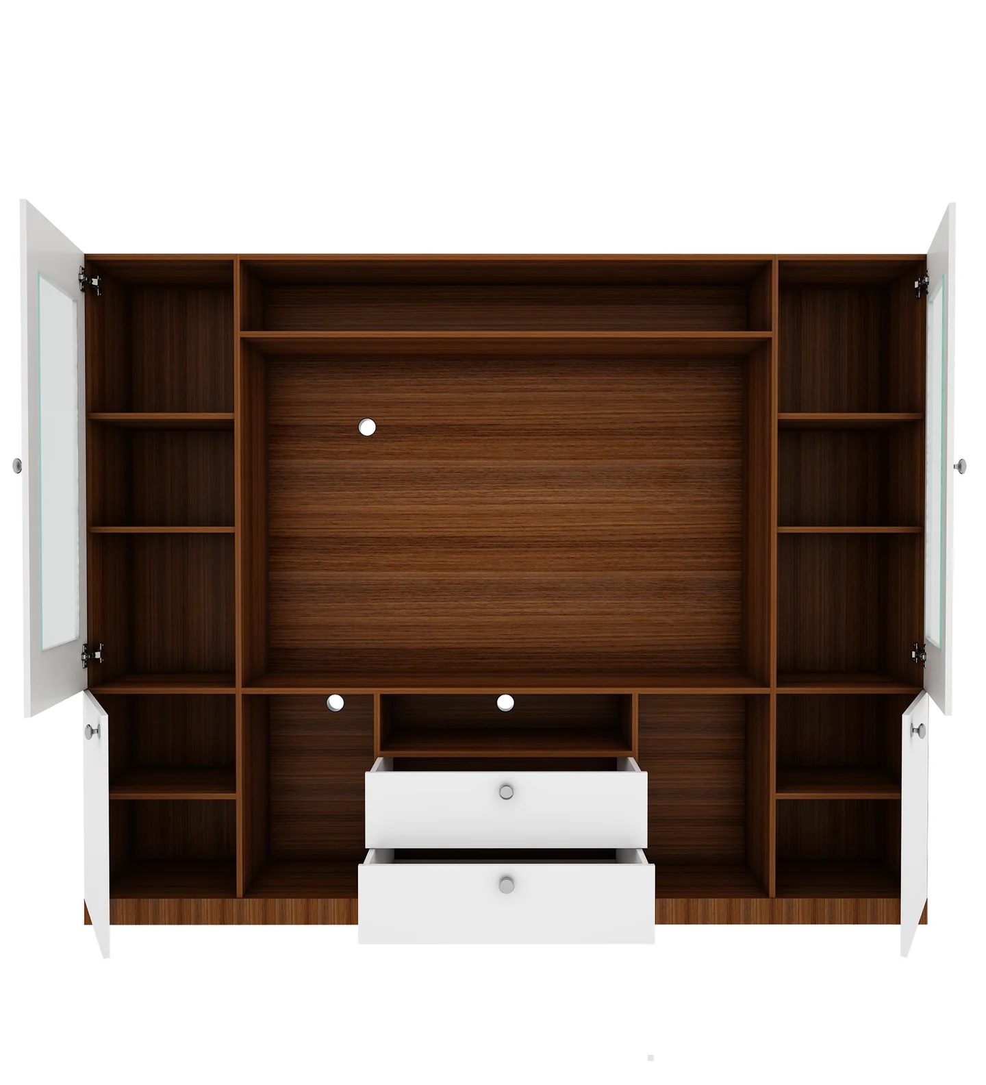 Wood T.V. Unit in Brown and White Colour - Image 5