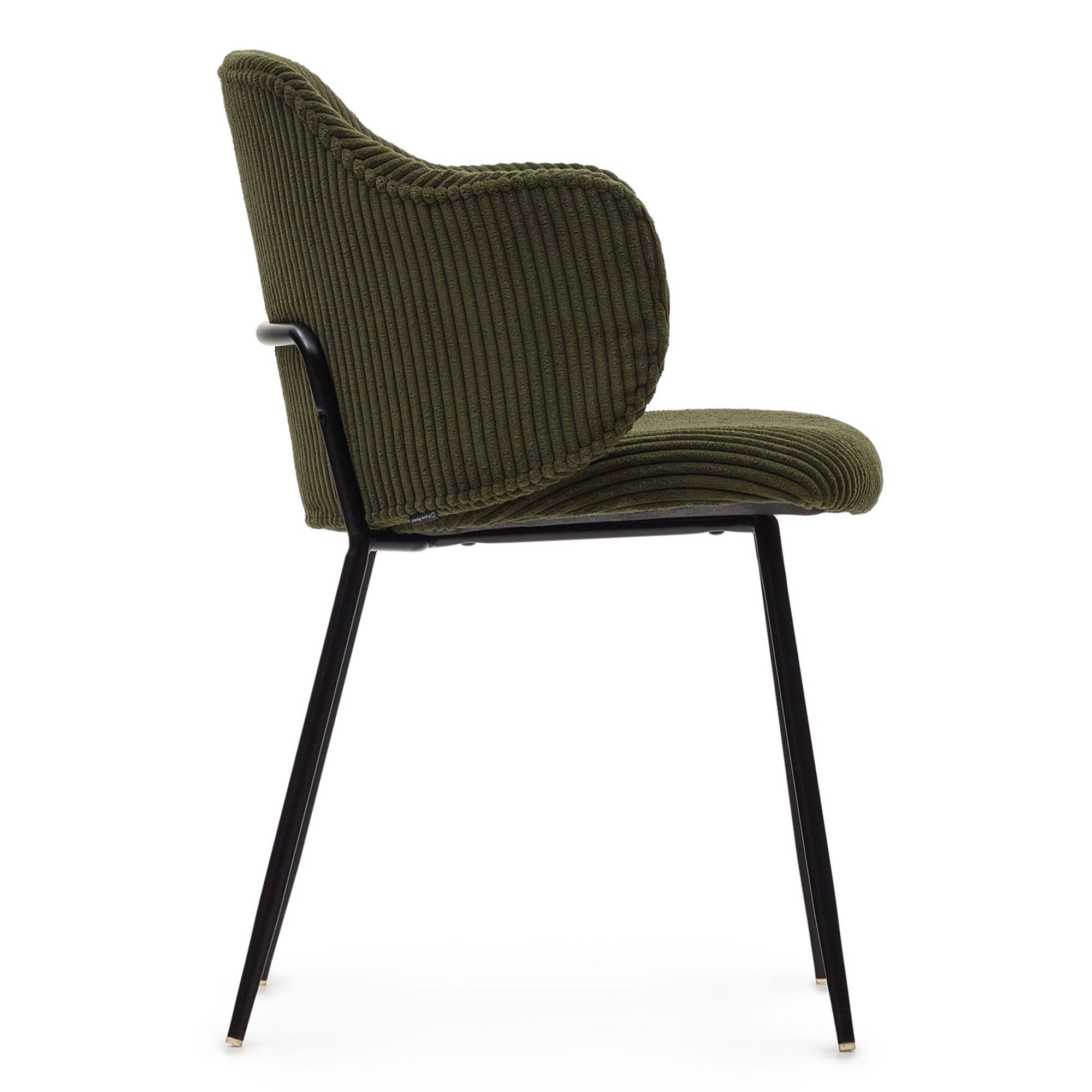 Pragnya Velvet Fabric Dining Chair In Green Colour - Image 3