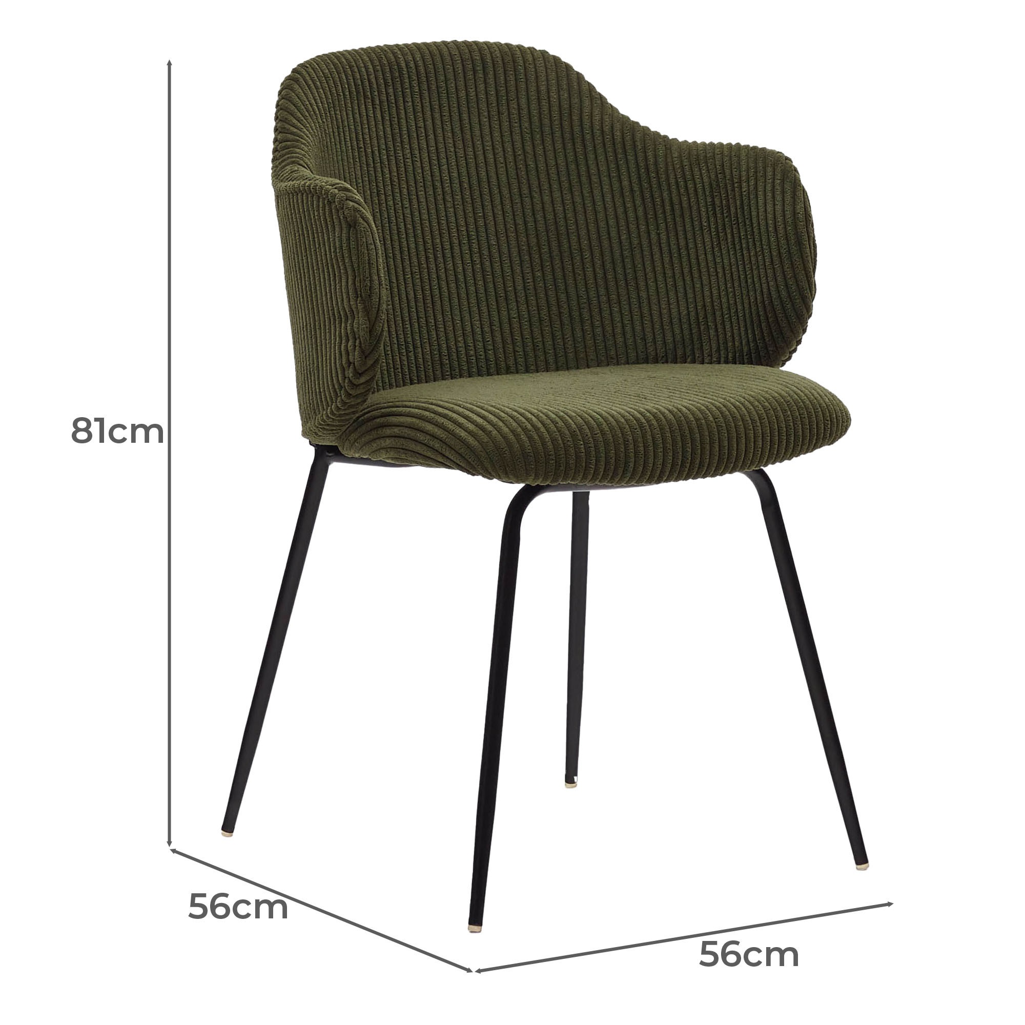 Pragnya Velvet Fabric Dining Chair In Green Colour - Image 4