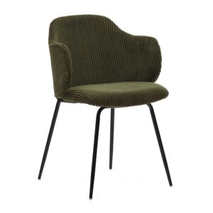 Pragnya Velvet Fabric Dining Chair In Green Colour