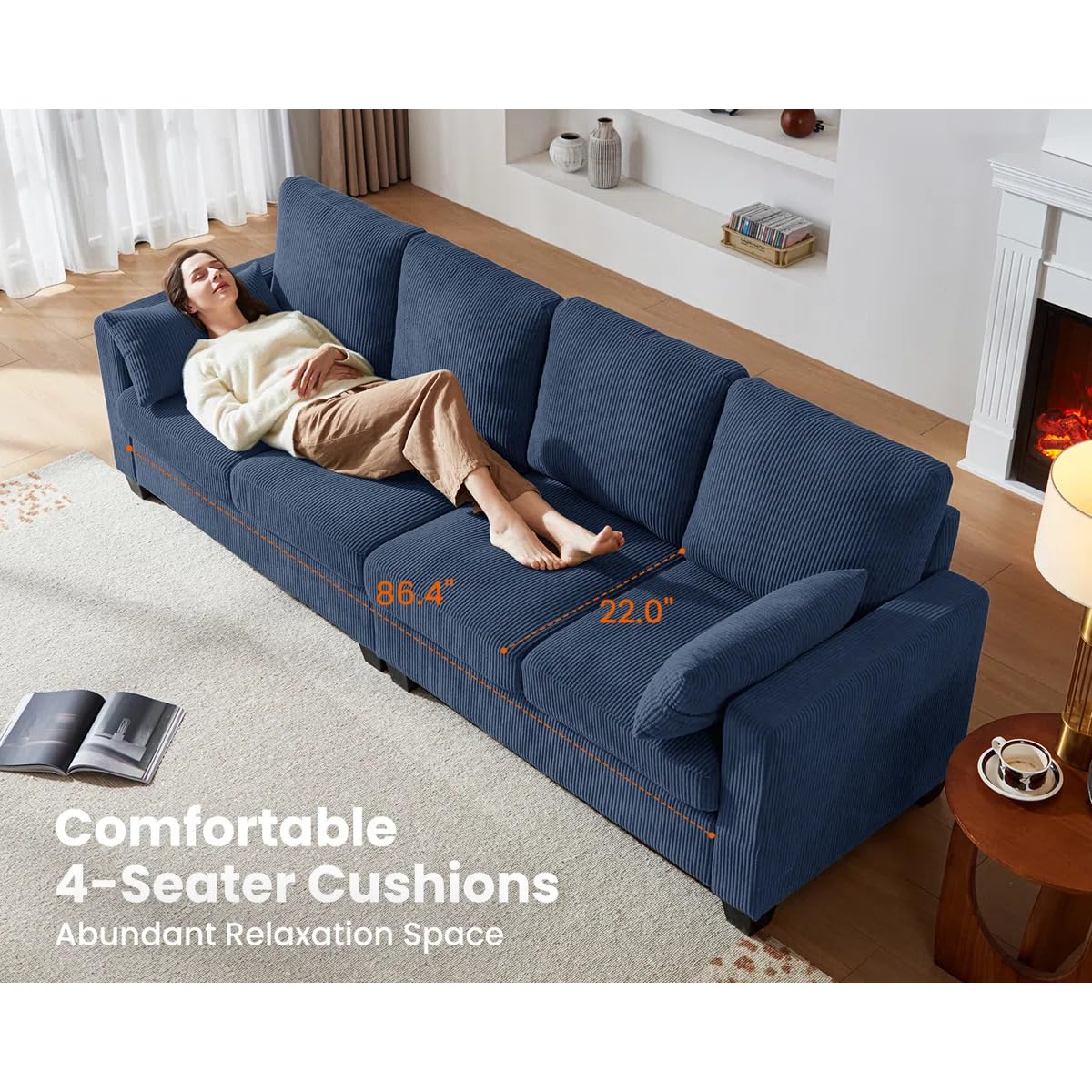 4 Seater L Shape Sofa in Purple Colour - Image 5