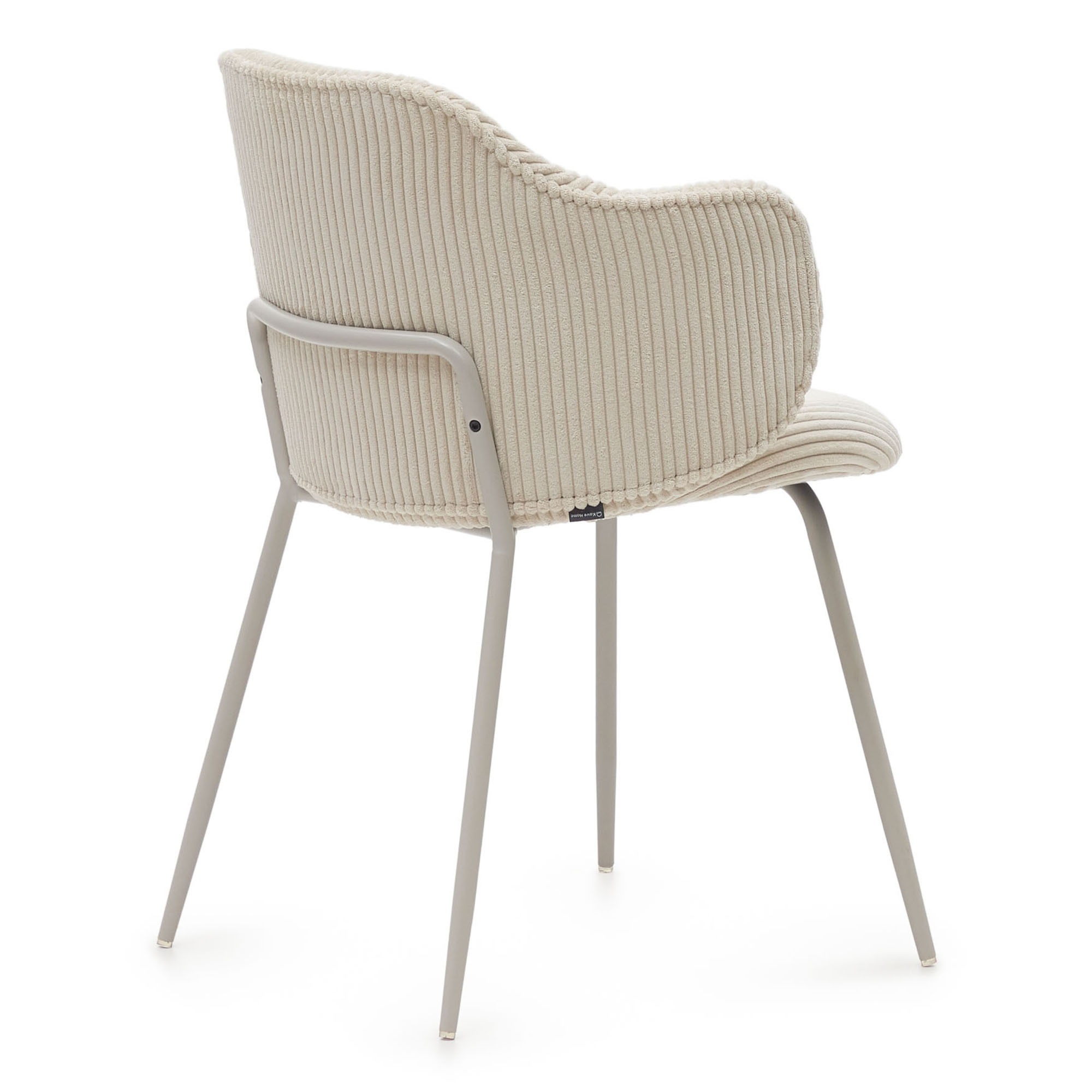 Pragnya Velvet Fabric Dining Chair In Off White Colour - Image 4