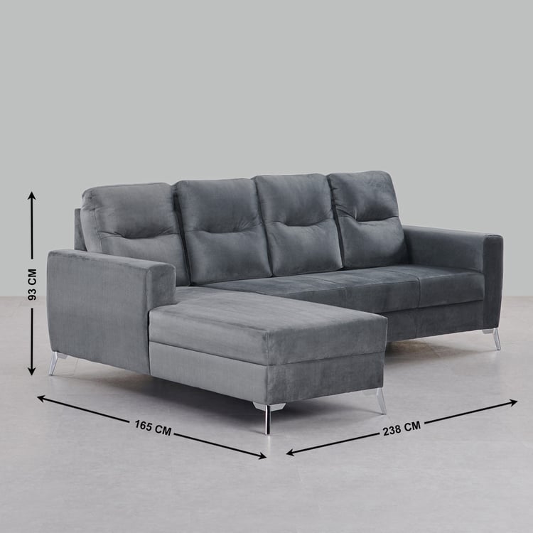 4 Seater L Shape Sofa in Grey Colour - Image 12