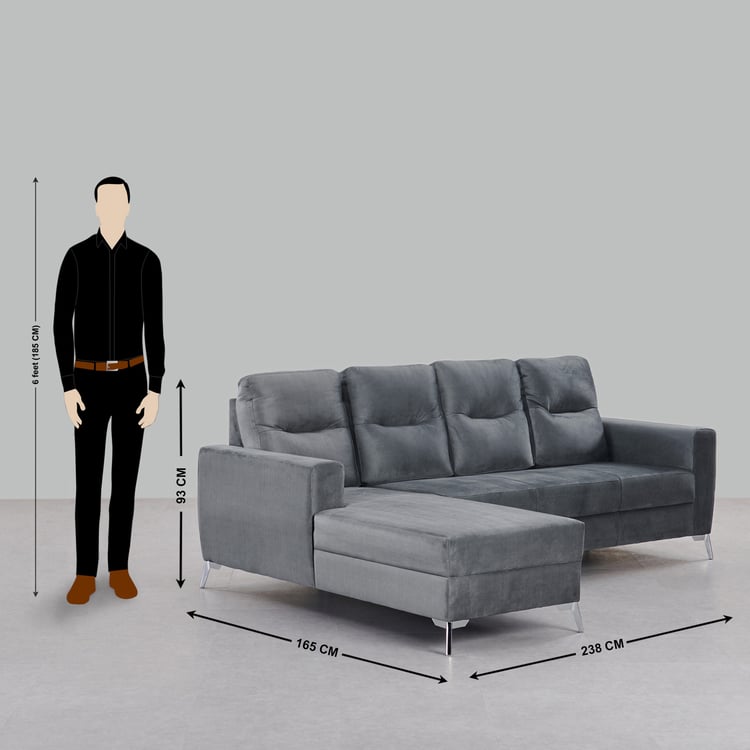 4 Seater L Shape Sofa in Grey Colour - Image 13