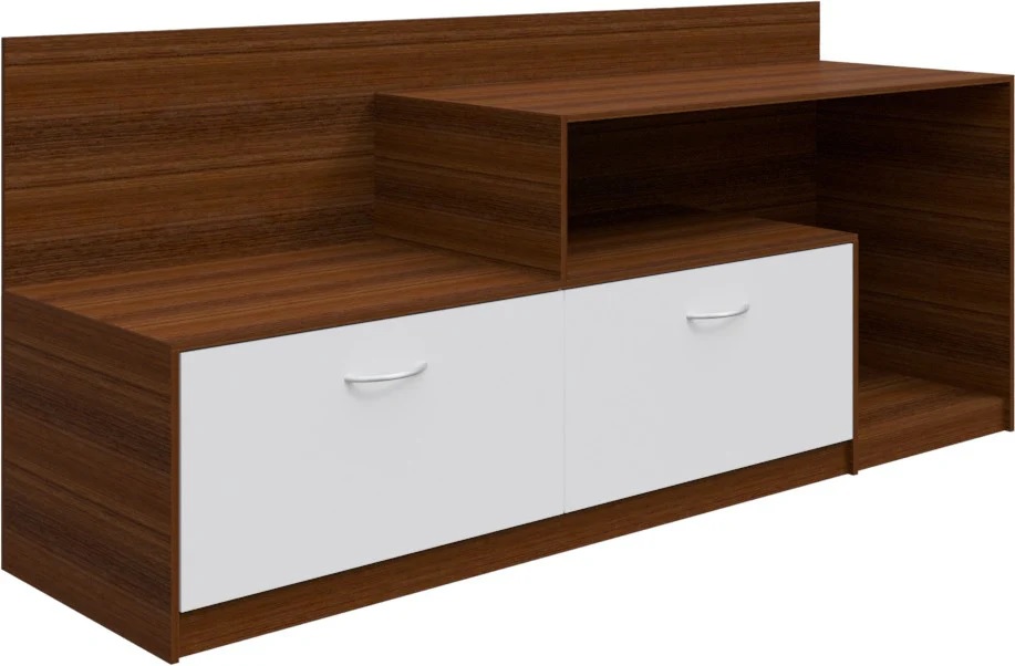 Wood T.V. Unit in Brown and White Colour - Image 3