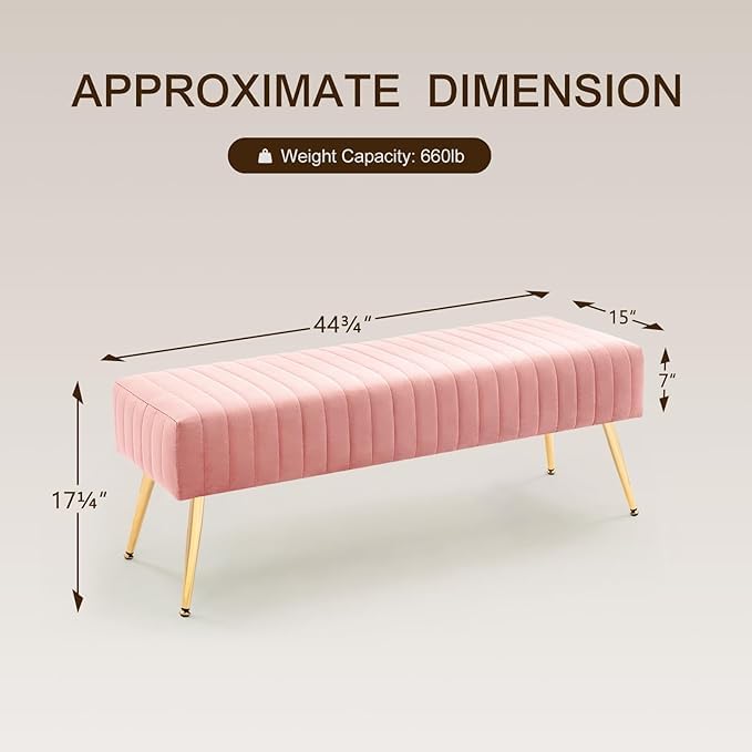 Fabric Bench in Pink Colour - Image 3