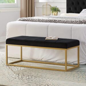 Fabric Bench in Black Colour