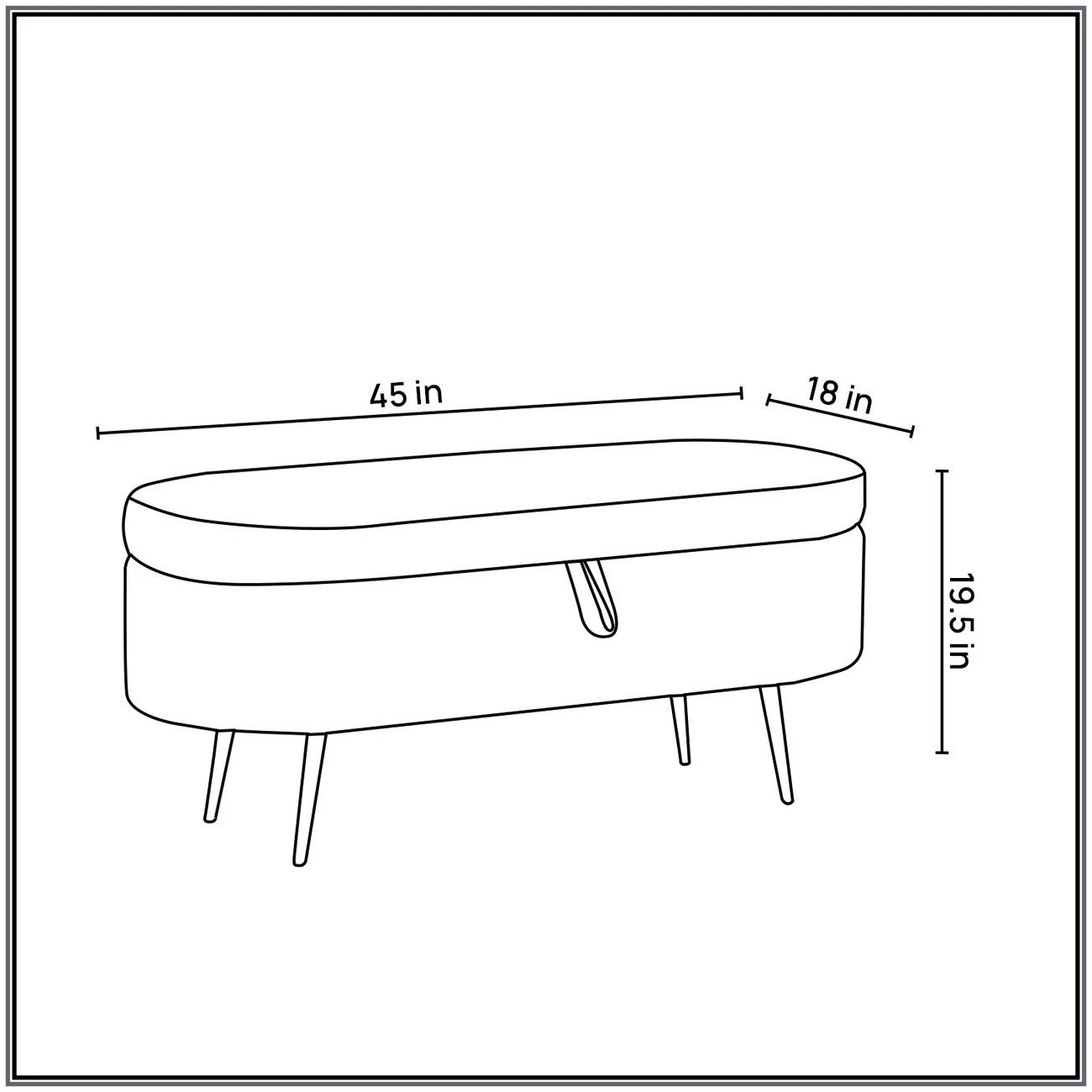 Storage Fabric Bench in Off-White Colour - Image 10