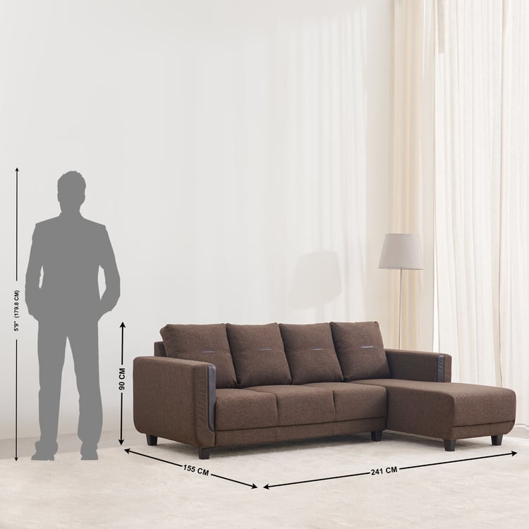 4 Seater L Shape Sofa in Brown Colour - Image 8