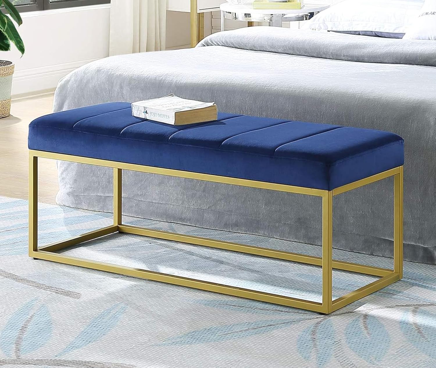 Fabric Bench in Blue Colour - Image 2