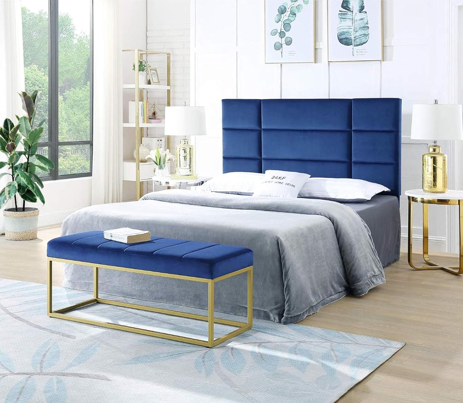 Fabric Bench in Blue Colour