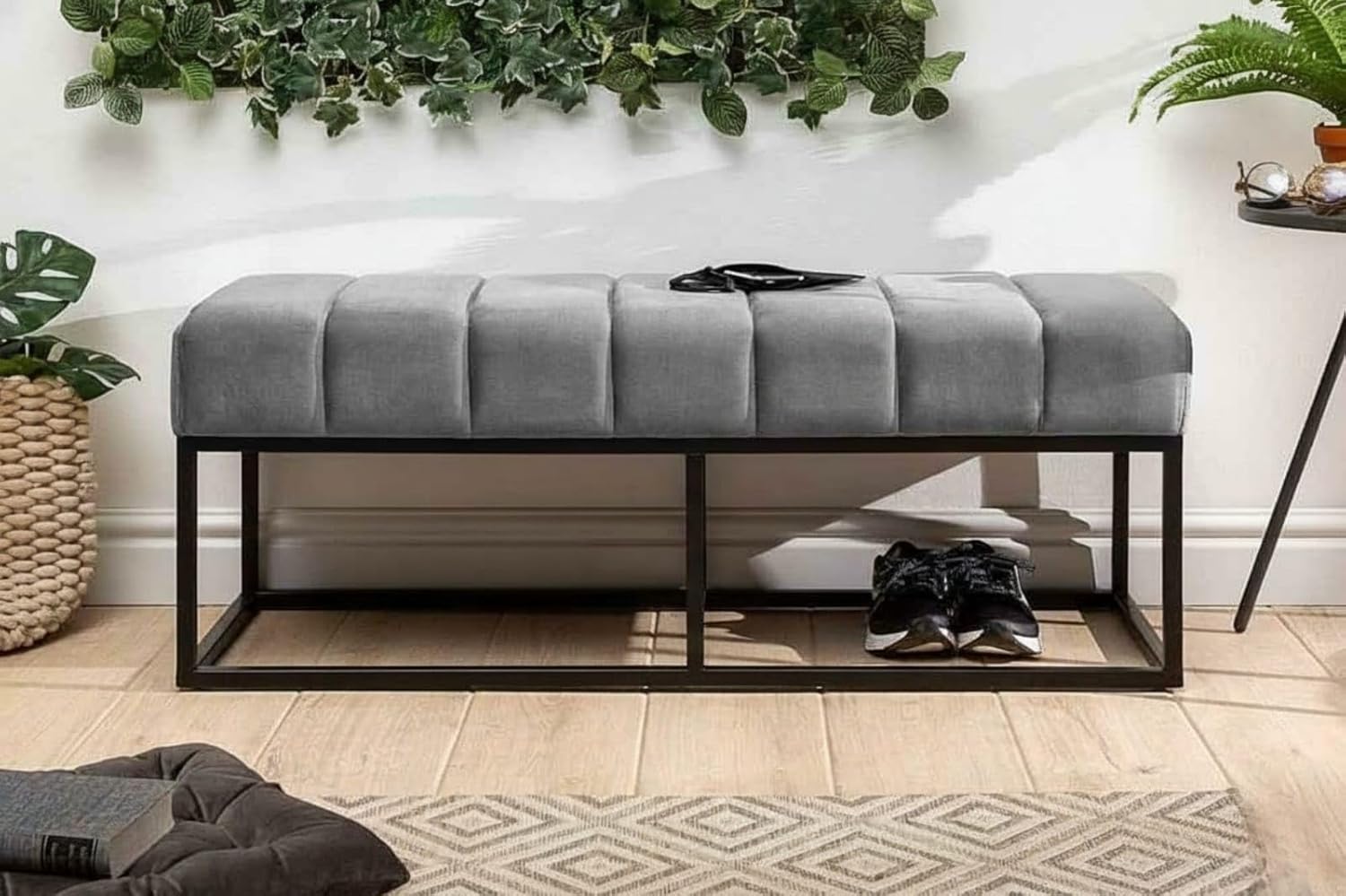 Fabric Bench in Grey Colour - Image 2