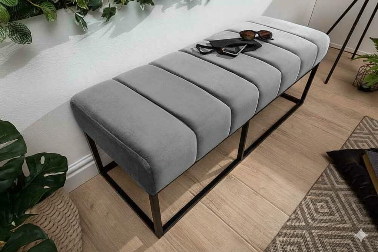Fabric Bench in Grey Colour - Image 3