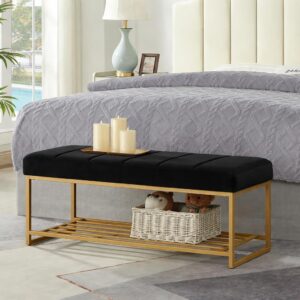 Fabric Bench in Black Colour