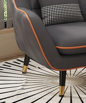 Shremate Velvet Fabric Lounge Chair In Grey Colour - Image 6