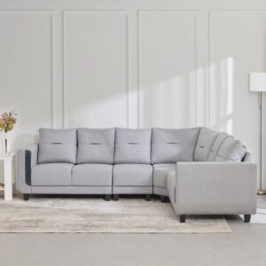 7 Seater L Shape Sofa in Grey Colour