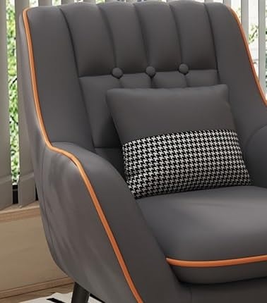 Shremate Velvet Fabric Lounge Chair In Grey Colour - Image 2