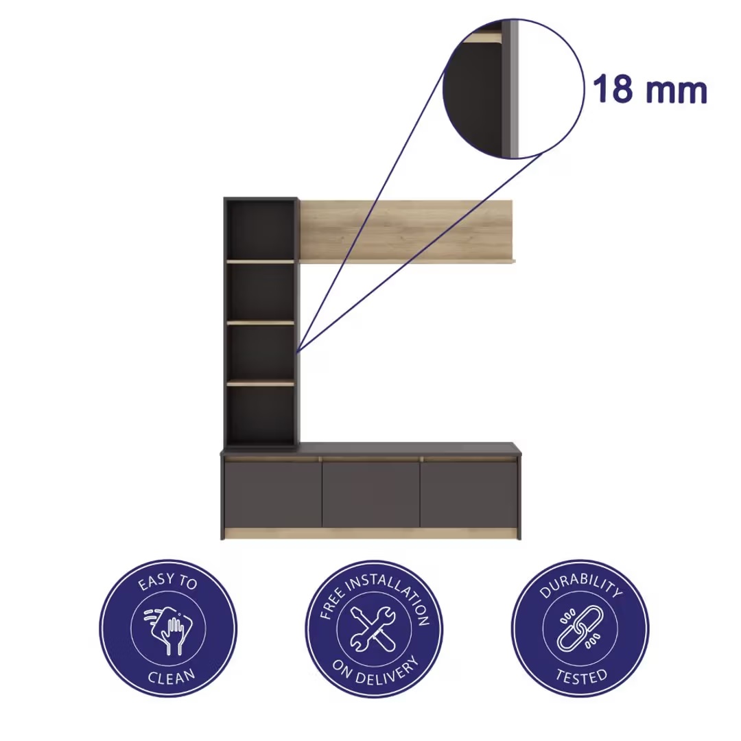 Wood T.V. Unit in Brown Colour - Image 7