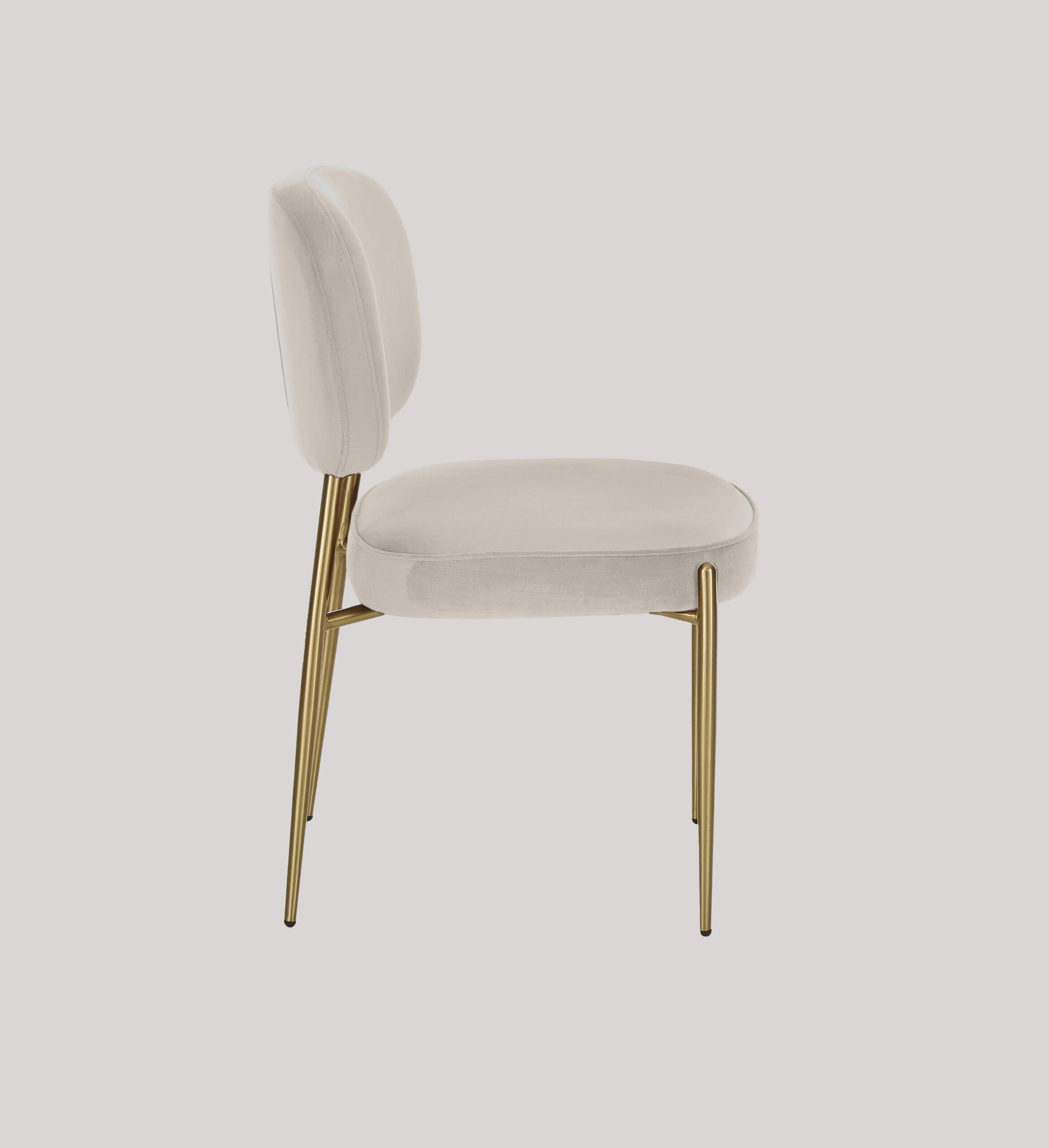 KUMMS DINING CHAIR GOLD WITH OFF WHITE FABRIC FINISH - Image 6