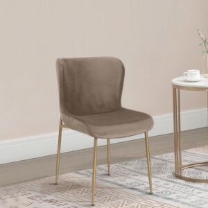 SURRANG DINING CHAIR GOLD WITH GREY FABRIC FINISH