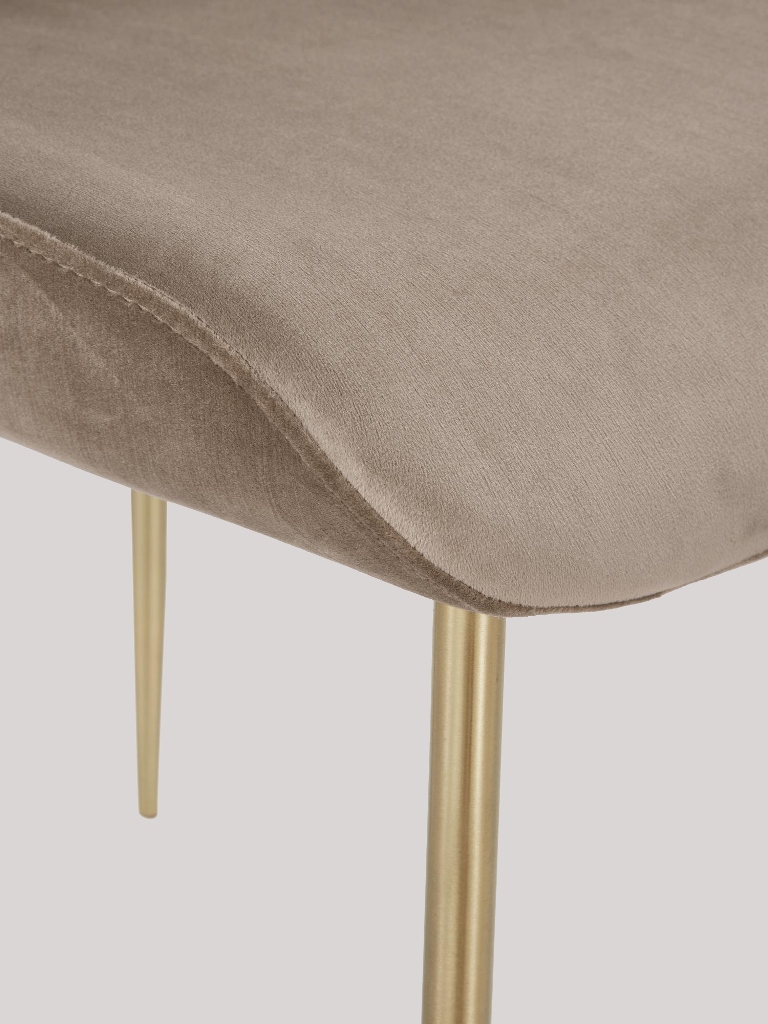 SURRANG DINING CHAIR GOLD WITH GREY FABRIC FINISH - Image 7