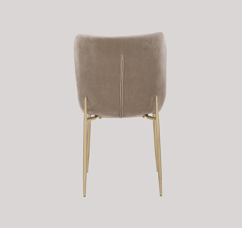 SURRANG DINING CHAIR GOLD WITH GREY FABRIC FINISH - Image 6