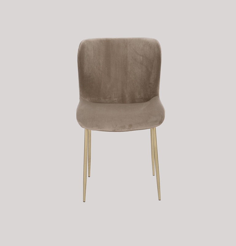 SURRANG DINING CHAIR GOLD WITH GREY FABRIC FINISH - Image 4
