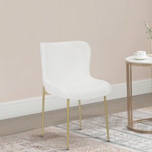 SURRANG DINING CHAIR GOLD WITH WHITE FABRIC FINISH