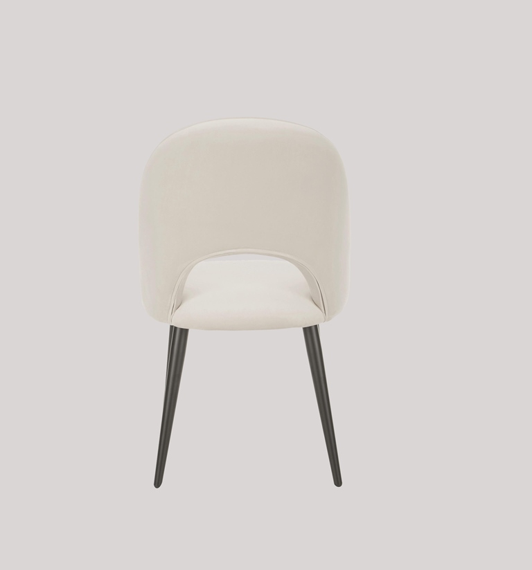 DEVA DINING CHAIR BLACK WITH OFF WHITE FABRIC FINISH - Image 4