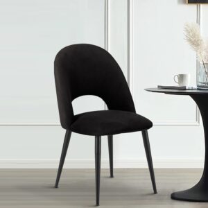 DEVA DINING CHAIR FULL BLACK FABRIC FINISH