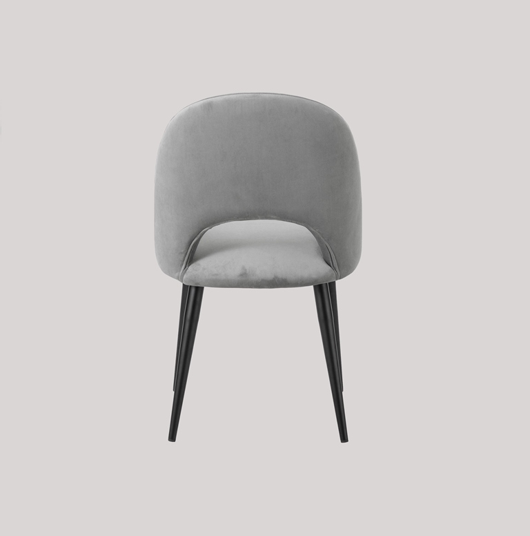 DEVA DINING CHAIR BLACK WITH LIGHT GREY FABRIC FINISH - Image 6