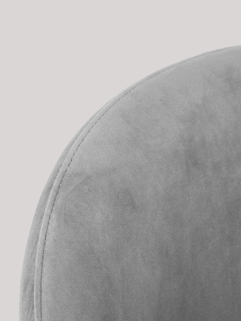 DEVA DINING CHAIR BLACK WITH LIGHT GREY FABRIC FINISH - Image 4