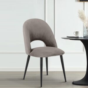 DEVA DINING CHAIR BLACK WITH DARK GREY FABRIC FINISH