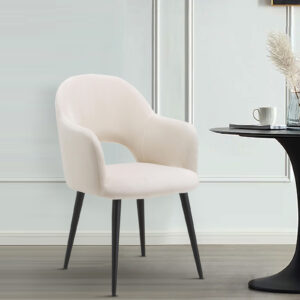 Rams Arm chair with off white and black color