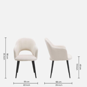 Rams Arm chair with off white and black color