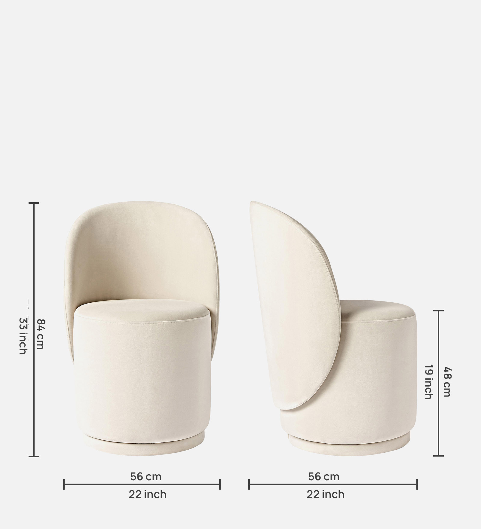 Hnau Arm chair with Off white color - Image 3
