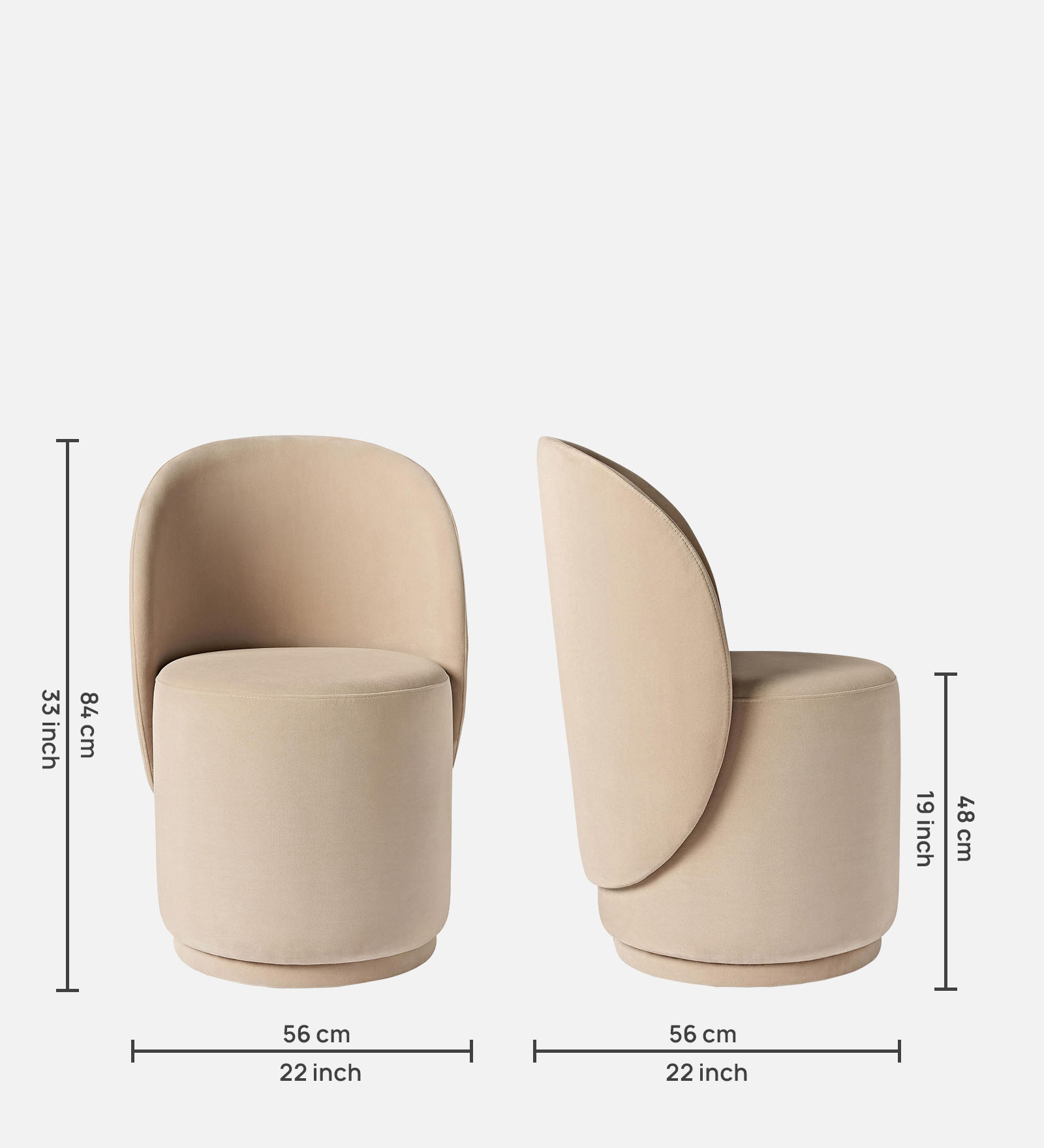 Hanu Arm chair with beige color - Image 2