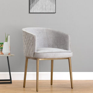 CLARA ARM CHAIR SUEDE BEIGE WITH BLACK FINISH