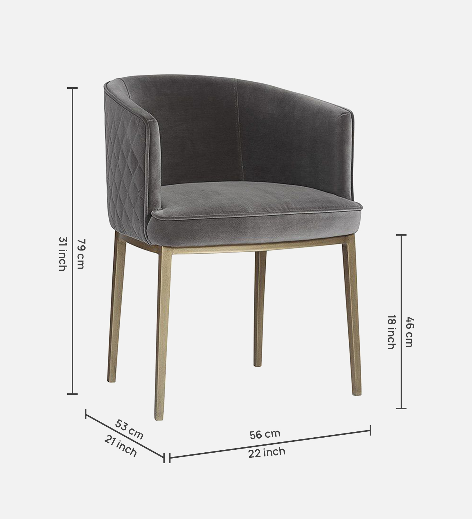 CLARA ARM CHAIR SUEDE BEIGE WITH BLACK FINISH - Image 9