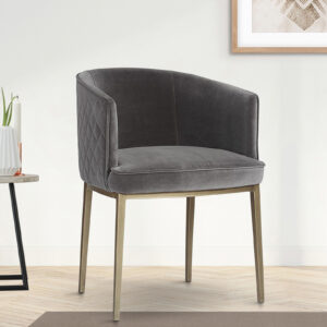 CLARA ARM CHAIR SUEDE BEIGE WITH BLACK FINISH