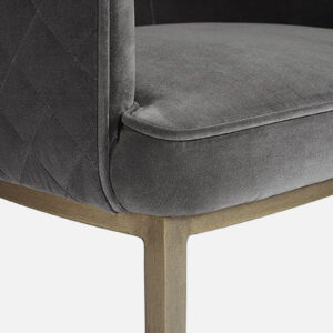 CLARA ARM CHAIR SUEDE BEIGE WITH BLACK FINISH