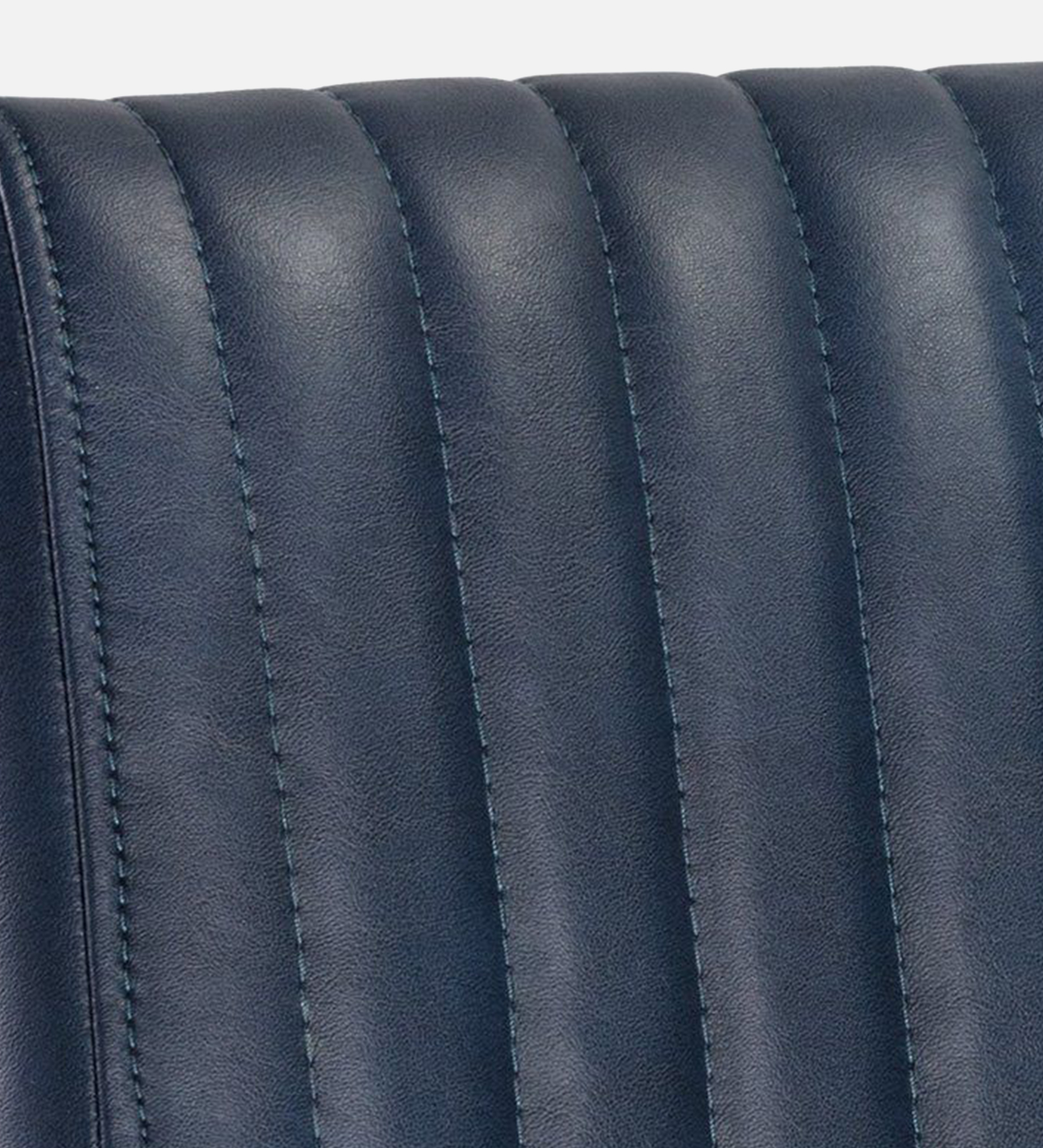 MORAAN ARM CHAIR BLUE LEATHERATTE WITH BRASS ANTIQ FINISH - Image 2
