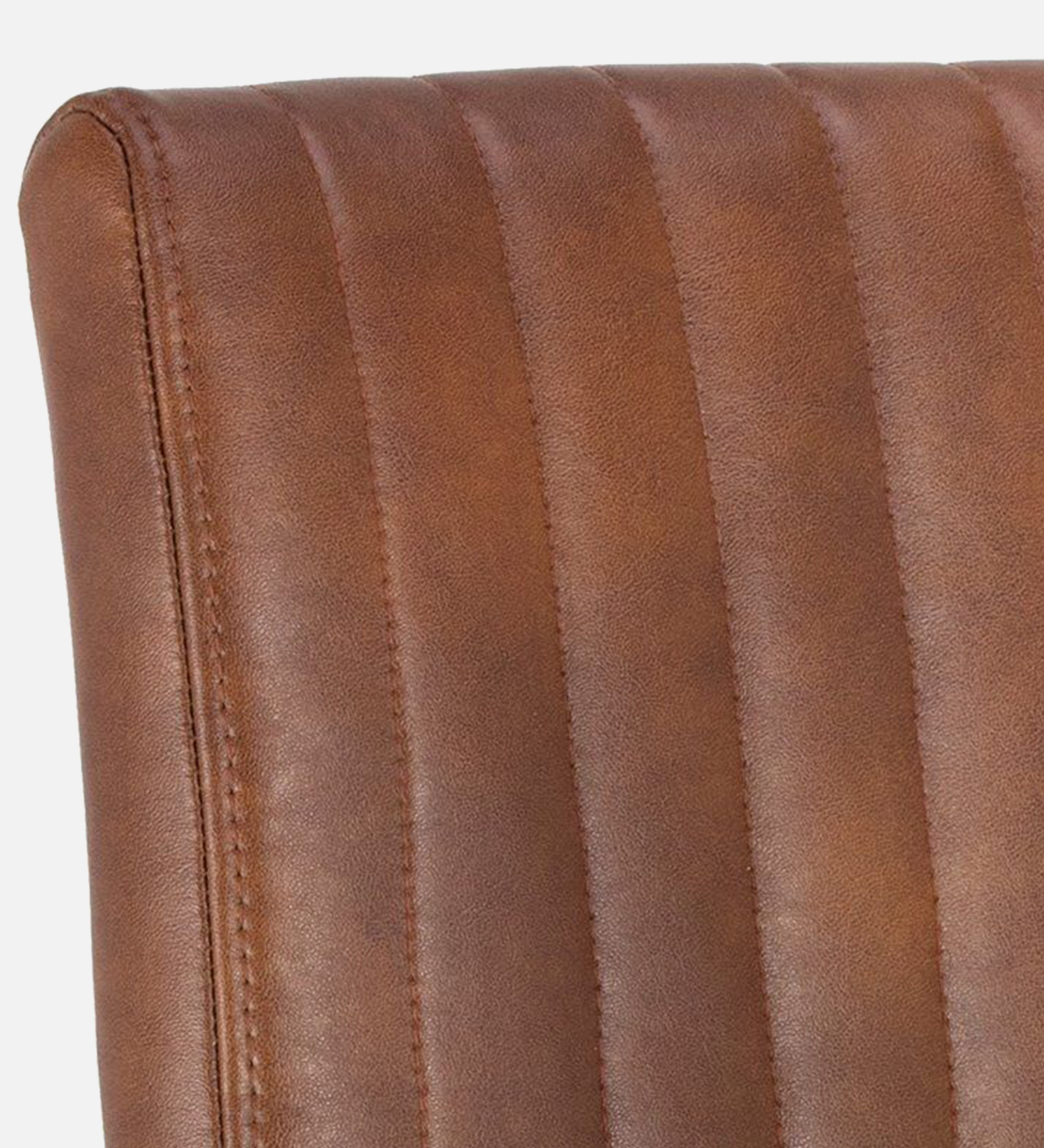 MORAAN ARM CHAIR TAN LEATHERATTE WITH BRASS ANTIQ FINISH - Image 3