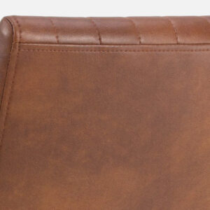 MORAAN ARM CHAIR TAN LEATHERATTE WITH BRASS ANTIQ FINISH