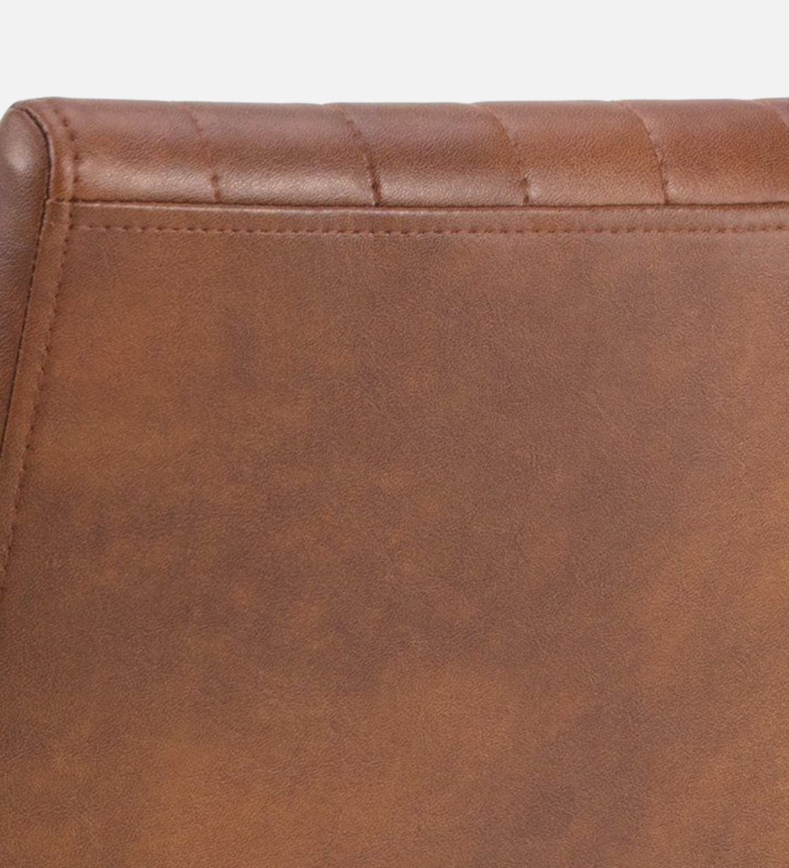 MORAAN ARM CHAIR TAN LEATHERATTE WITH BRASS ANTIQ FINISH - Image 2