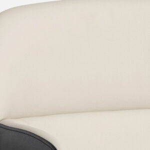 ZENTRA ARM CHAIR OFF WHITE LEATHERATTE WITH BLACK LEGS FINISH